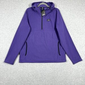 Mountain Hardwear Jacket Mens Large Summit Grid Hoody Purple Zip Pullover NWT